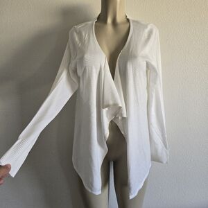 White Open Front Cardigan